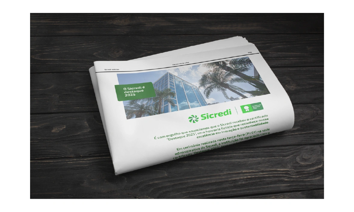  imagem de jornal com anúncio do Sicredi 
